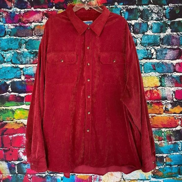 vintage Other - Vintage Stag Hill by Haband Corduroy Tan Shacket Button Down Shirt Size 4X